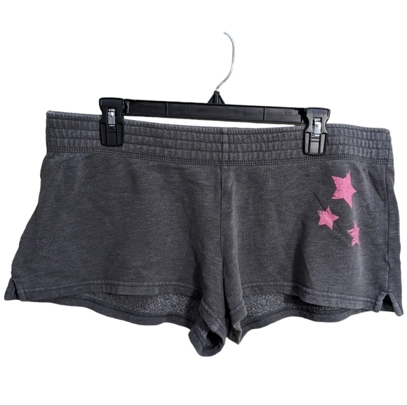 BOOTY Shorts Xhilaration Mossy Forest Army Green Pink 90s Stars Women's Size XL - Picture 2 of 4